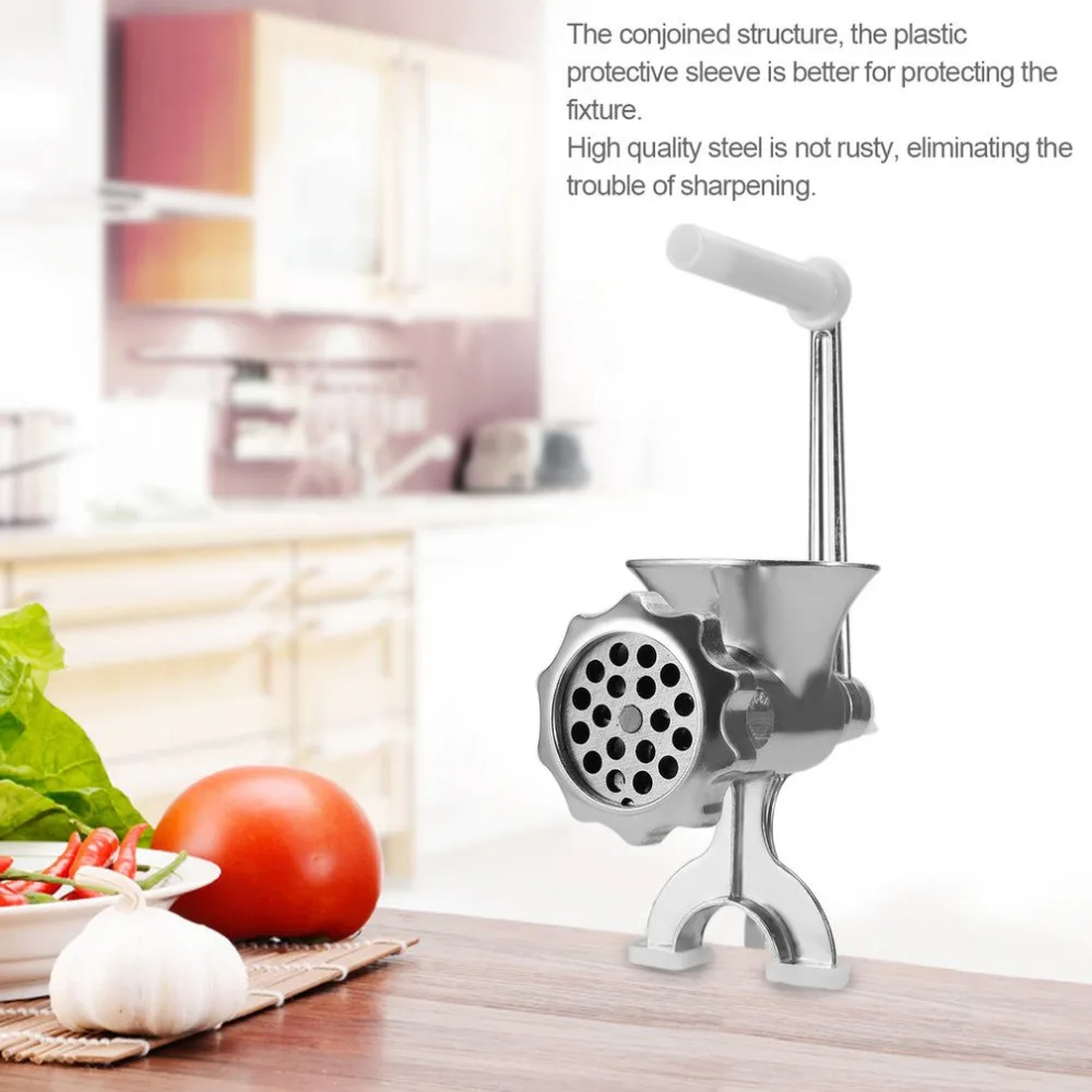 

Manual Meat Grinding Machine Household Meat Sausage Filler Machine Twist Filling Garlic Cutter Aluminum Alloy Cooking Machine