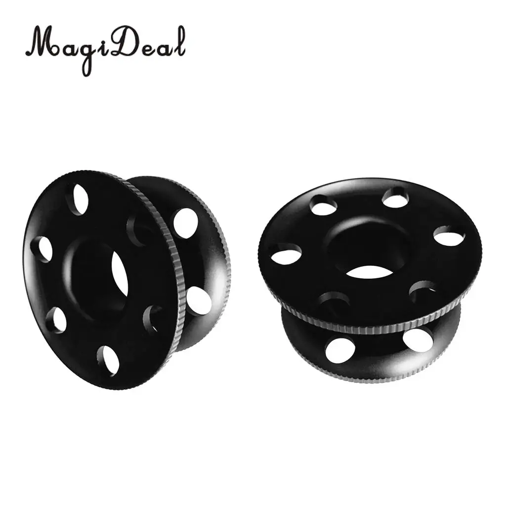 MagiDeal 2 Pieces Aluminum Scuba Diving Finger Spool Dive Reel Empty Guide Line Spool