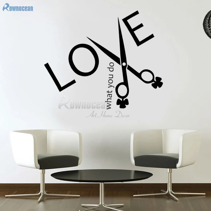 Ne yapmak aşk yaratıcı kuaför dükkanı Salon duvar Sticker vinil DIY