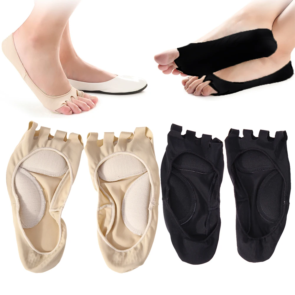 1 par de calcetines de Punta abierta de cinco agujeros X/O tipo Corrector de pierna arco cojín dedos de los pies calcetín separado Anti- calcetines ortopédicos de masaje de pies deslizantes