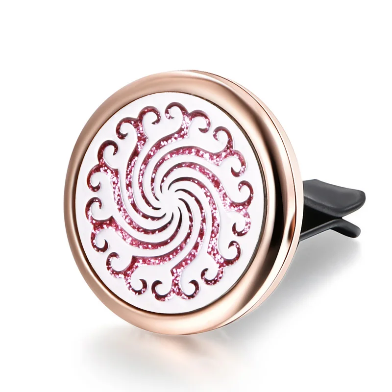 

316L Pattern Car Air Perfume Aroma Diffuser Stainless Steel Vent Freshener Car Clip Aromatherapy Essential Oil Diffuser Pendant