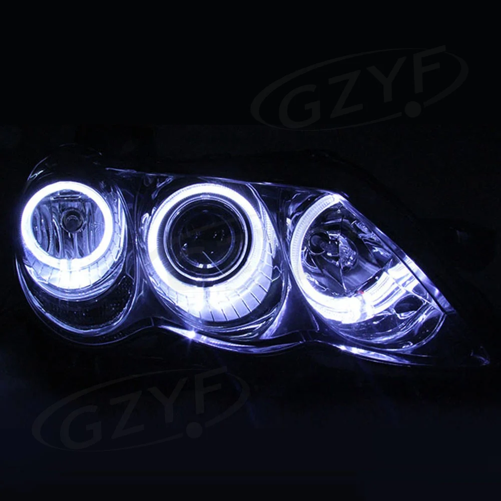 100mm 117-LEDs Angel Eyes Halo Ring Fog Driving Lights Daytime Running Lamps+Cover Pair COB Chips 6500K Super Bright