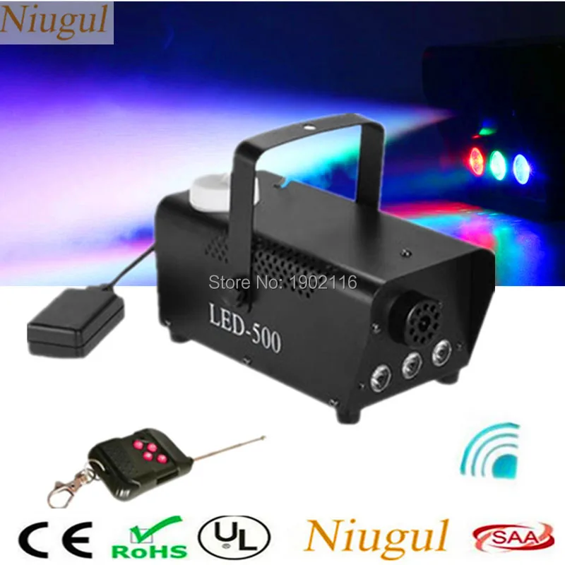 

High Quality Wrieless Control 500W Fog Machine With RGB LED Lights/LED Smoke Machine/500W Fogger For KTV Home Party DJ Equipment