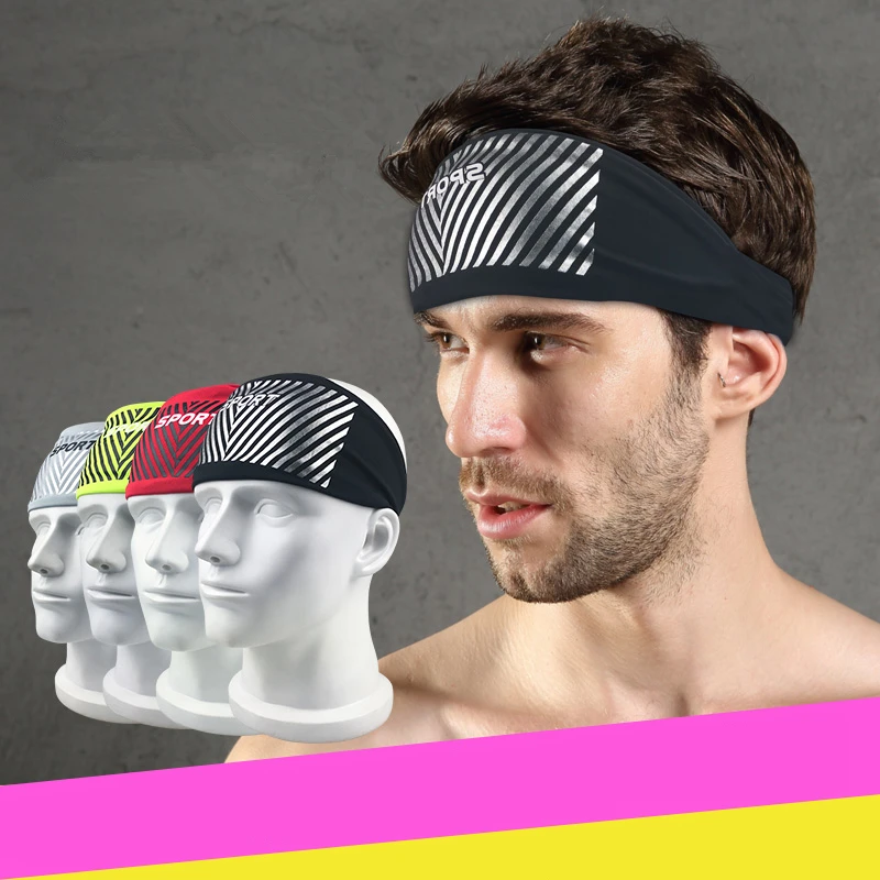 HANDISE Sport Headband Head Sweat Band Silicone Anti-slip Elastic Sweatband HairBand Run Football Tennis Headscarf 1