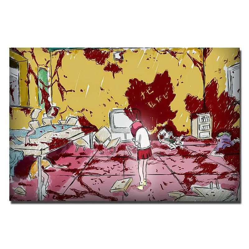 0653A Elfen Lied Lucy новый человек девушка кровь аниме стикер стены Шелковый плакат свет холст украшение|Наклейки на стену| | АлиЭкспресс