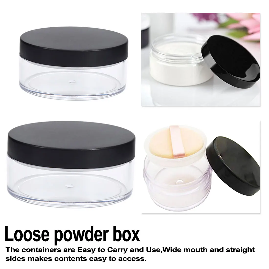 30 г/50 г пластиковая свободная Порошковая банка с ситом пустой косметический контейнер компактный набор для макияжа вилка портативная свободная коробка порошка