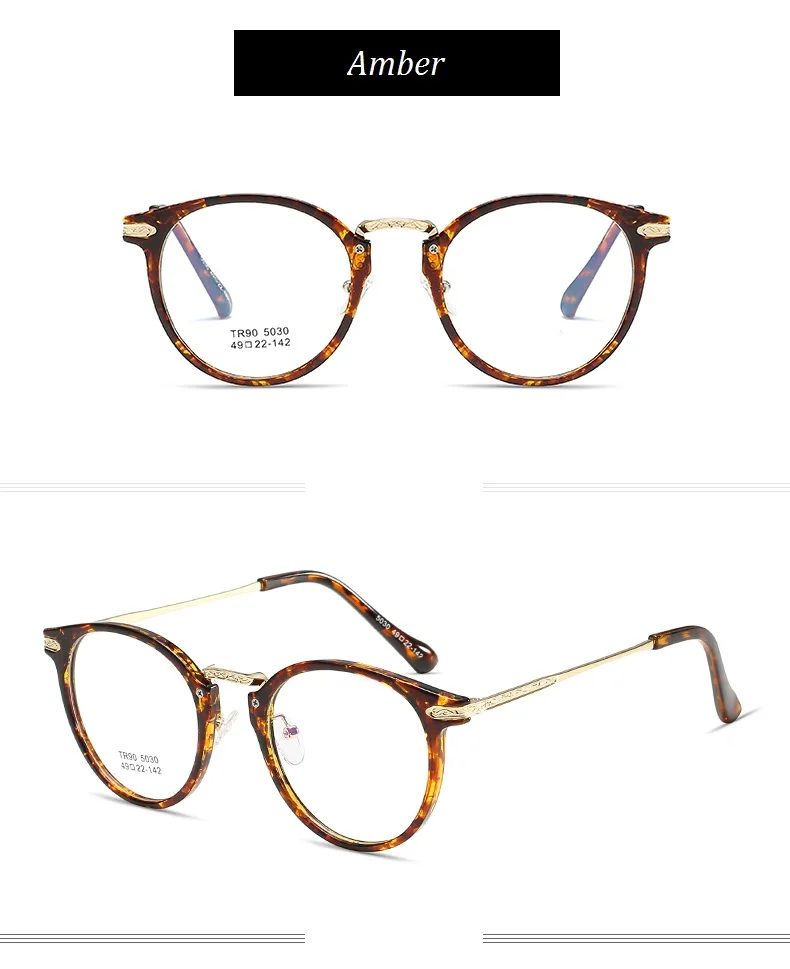 Сверхлегкий TR90 унисекс круглые очки женские, мужские женские оптические очки оправа с прозрачными линзами близорукие очки кадр очки ретро