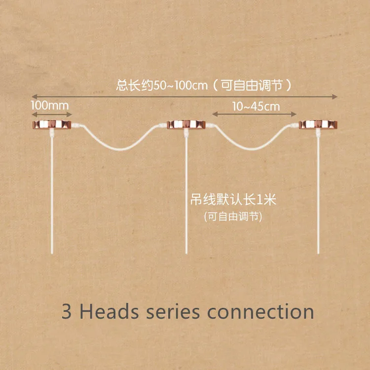 Постсовременная Скандинавская хромированная подвесная люстра из розового золота для столовой, спальни, гостиной, железная простая лампа для кафе-бара - Цвет корпуса: 3 Heads Series