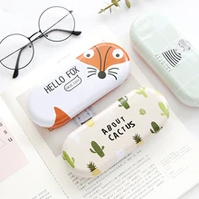 Корейские мужские и женские студенты жестяные очки чехол милый маленький свежий портативный Солнцезащитные очки Зеркало Близорукость зеркало коробка для хранения