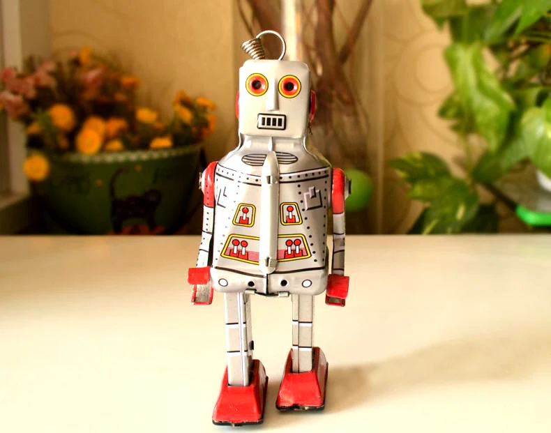 

Retro clockwork tin toys rare Clockwork tin robot MS386 Collection