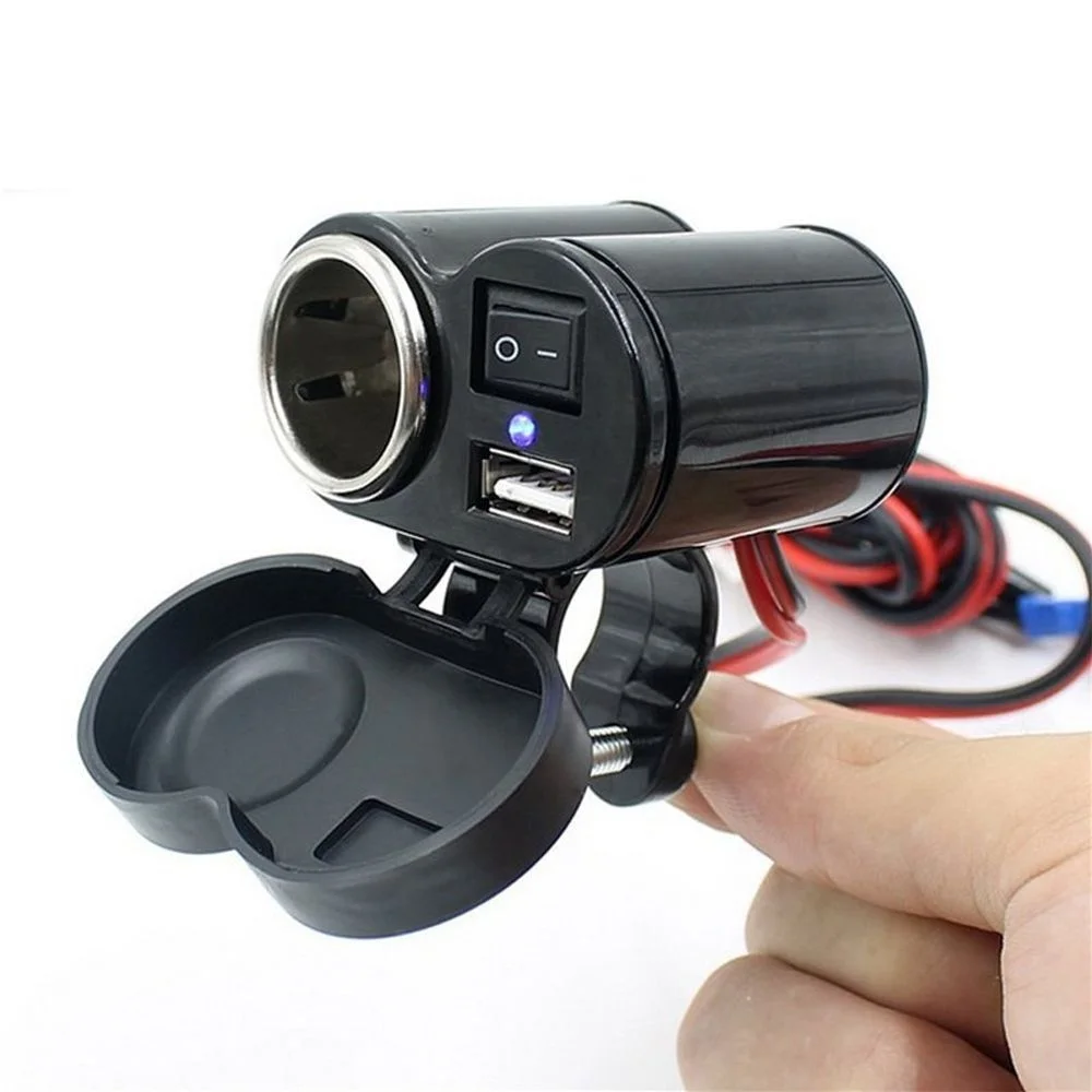 

Waterproof Motorcycle Handlebar Mount USB Charger for Samsung S8 iPhone 7 8 X Smart Phone Moto Bike Cigarette Lighter Socket