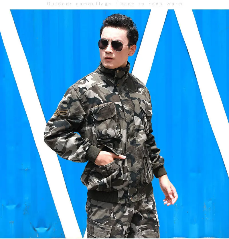 Мужские осенние зимние уличные военные тренировочные тактические теплые костюмы мужские походные велосипедные охотничьи альпинистские флисовые камуфляжные куртки+ брюки