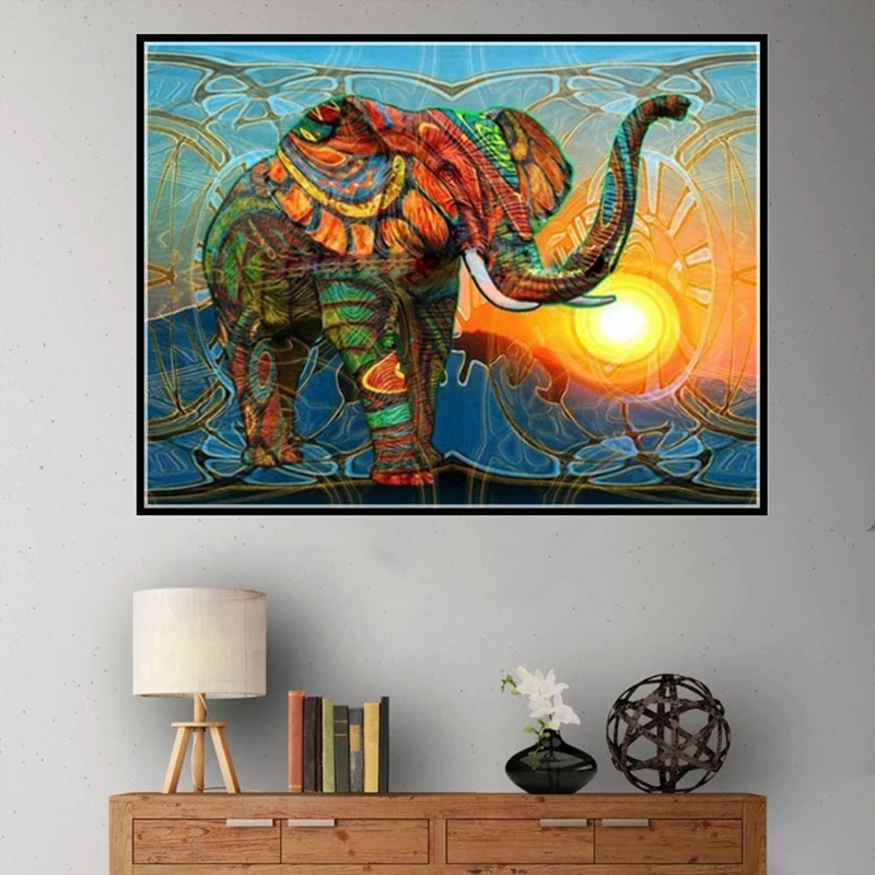 

DIY Elephant Pattern 5D Diamond Painting Home Decoration Cute Animal Cartoon Rhinestone Embroidery Painting Cross Stitch Kit