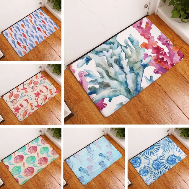 Deur Mat Zeedieren Gedrukt Suede Tapijt Home Decoratie Badkamer ... Deur Mat Zeedieren Gedrukt Suede Tapijt Home Decoratie Badkamer ...