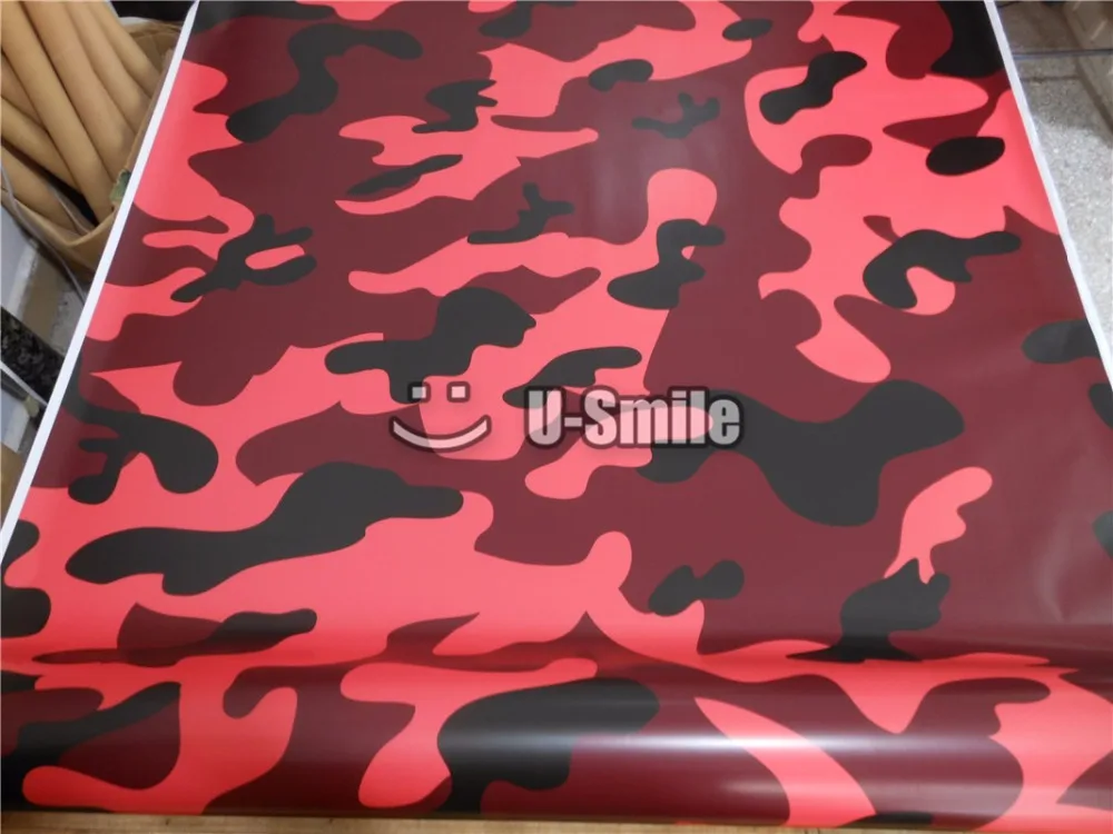 Best Price Elite Rood Jumbo Camouflage Vinyl Wrap Film Rode Camo Vinyl Roll Bubble Gratis Voor SUV TRUCK Jeep Wraps 30 m /Roll