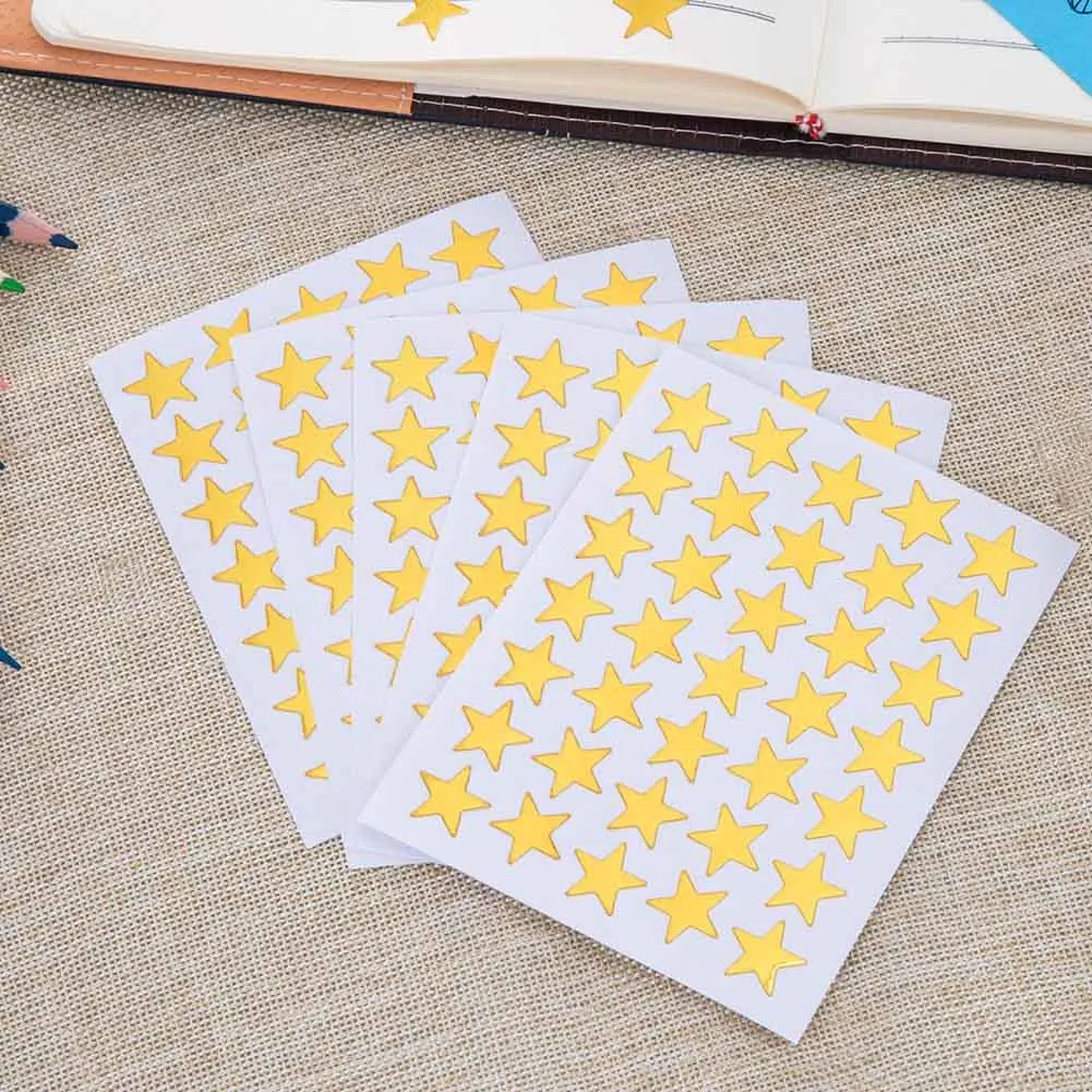 

10pcs/pack Decorative Mini Lovely Star Sticker Teacher Label Reward for Children Kid Students Gift Gold Color Stationery
