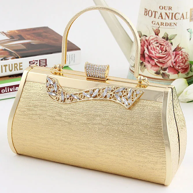 2017 Fashion Gold Evening Bag Wedding Clutch Bride Purse 2017 Fashion Gold Evening Bag Wedding Clutch Bride Purse Rhinestone Bags With Long Chain Free Shipping In From Luggage On