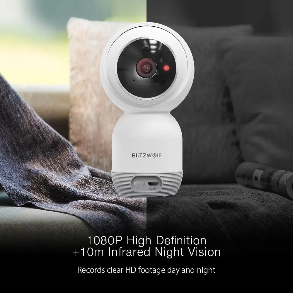 Blitzwolf BW-SHC1 1080P WiFi ip-камера настенная PTZ умный дом Крытый монитор безопасности ЕС поддержка SD карты Облачное хранилище