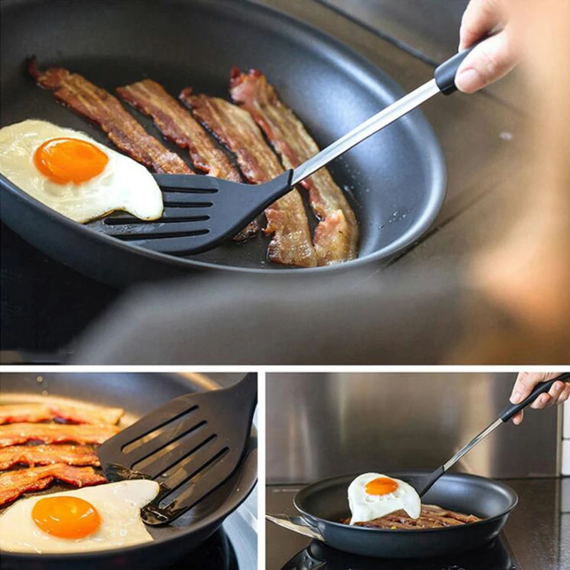 Kuke Stainless Steel Silicone Kitchen Utensil Heat Resistant Cooking Tool Slotted Spatula Turner