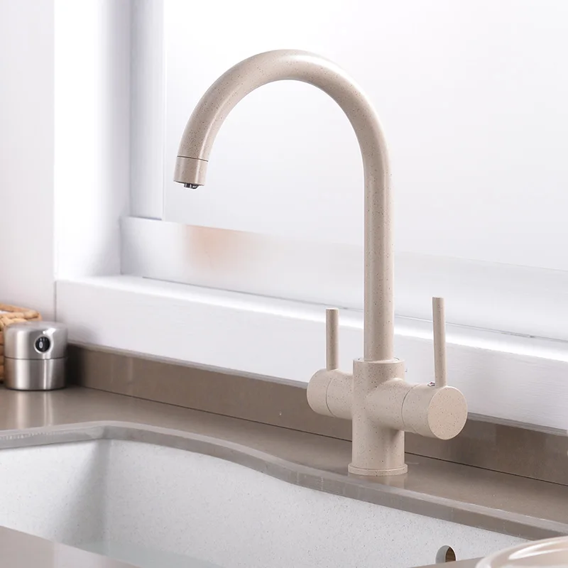  drinking Water Purification Tap Beige&Chrome Kitchen sink Faucet mixer Design 360 Degree Rotation f - 32891573846