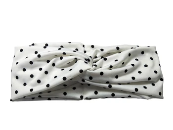 

T175231 2017 newest fashion yoga white hair headbands black dot print turban cotton hair accessory head band for women