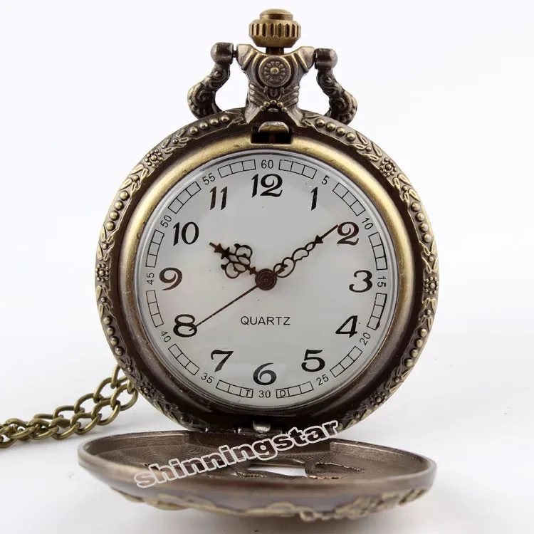 Ретро Античная бронза зодиака кварцевые карманные часы полые Цепочки и ожерелья цепь кулон Винтаж карман Часы для женщи Для мужчин 2017