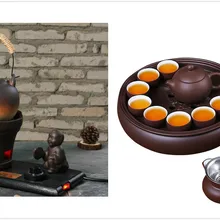 550 Вт 0.8л грубая Керамика электрический чайник, чайник анти-взрыв поднос из нержавеющей стали керамические нагреватели с чайным набором