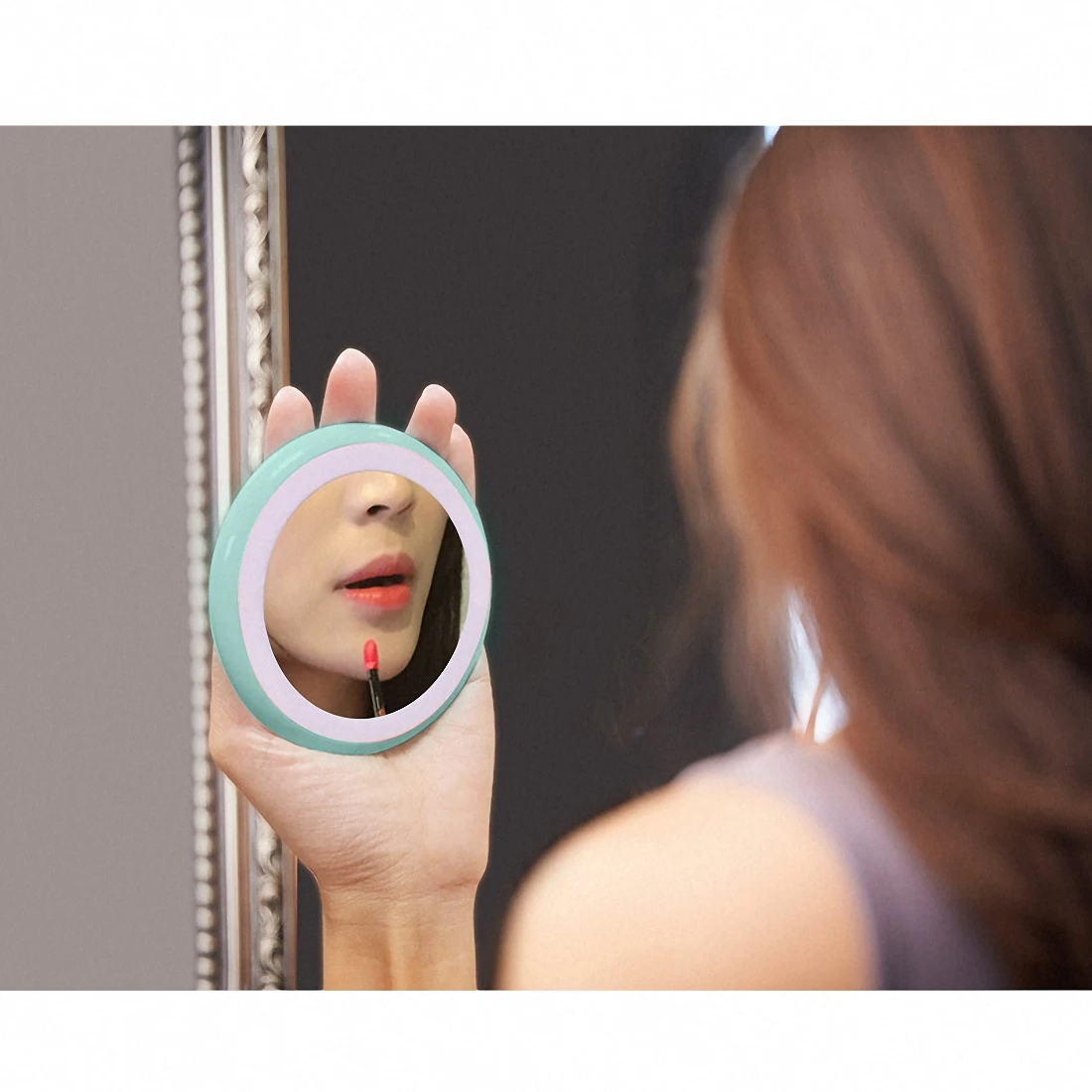 Креативное кольцо, зеркало для макияжа, портативный светильник, led зеркало для макияжа