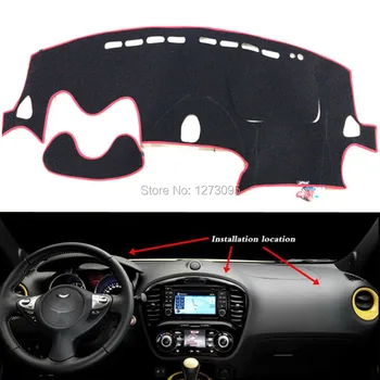 

For Nissan Juke 2011-2017 2018 Anti-UV Dashboard Cover Mats Non-Slip Dash Mat Dashmat Black Carpet Cover Car Styling Accesssory