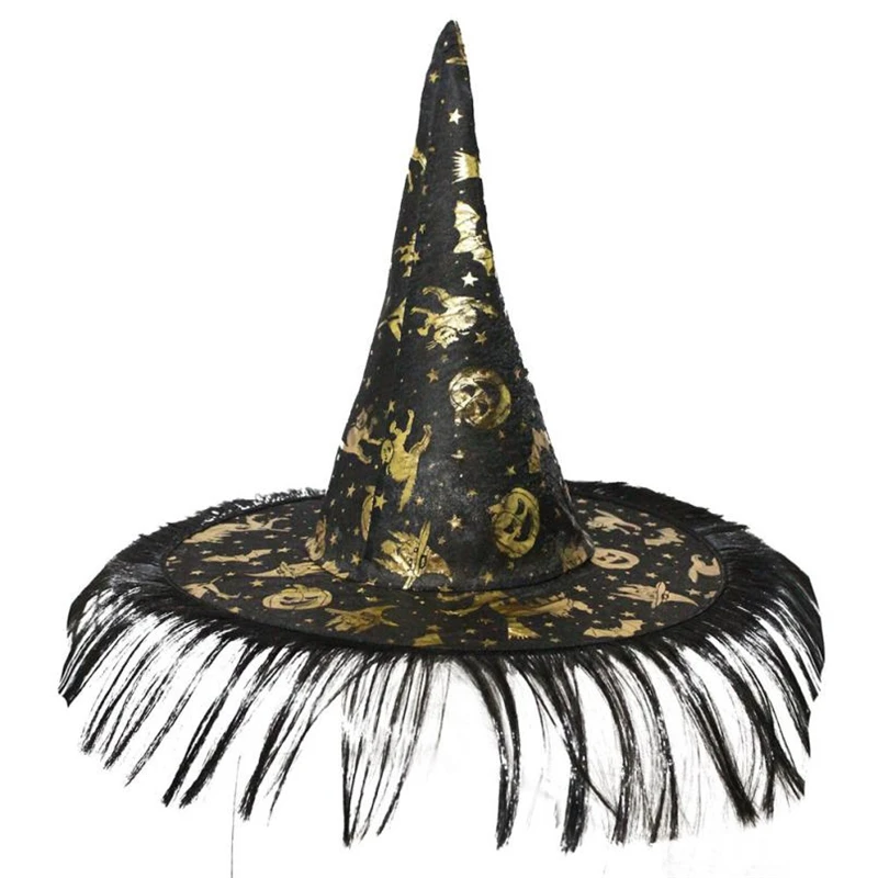 CHAMSGEND halloween hats and Adult Womens Mens Witch Hat For Halloween