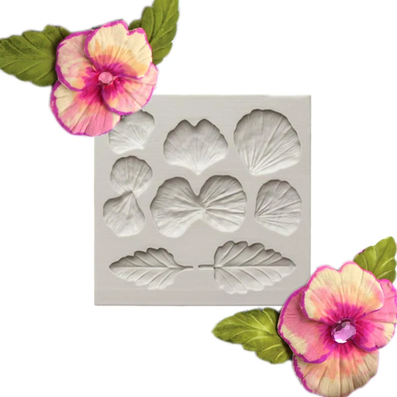 

HEARTMOVE 2 Style Pansies Flower Silicone Mould Shaped Silicone Cake Decorating Tool Cake Mold Pastry Tool Baking Tool 9854
