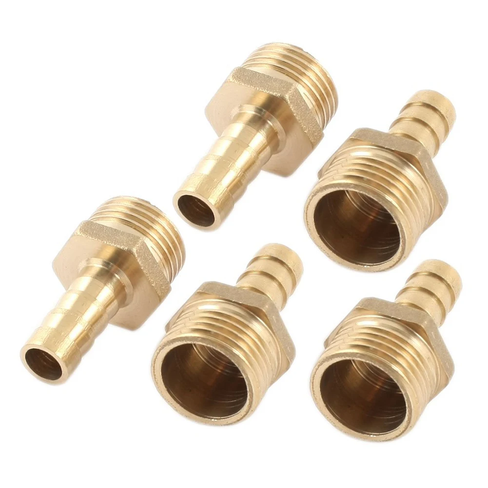 5pcs 20mm Male Thread Brass Straight Bard Hose Connector for 10mm Tube | Обустройство дома