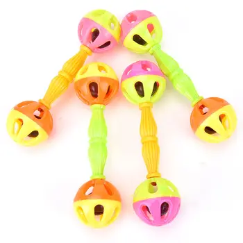 

New 2Pcs Baby Kid Two-head Rattle Bells Toy Shaking Dumbells Hand Bell Early Educational Development Toys Wholesale Random color