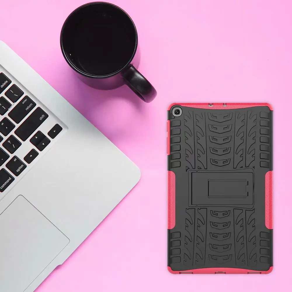 

Tire Pattern Dazzle slim Rugged Armor Kickstand 2 in 1 PC TPU Shockproof case for Samsung Tab A 10.1 2019 T515 T510
