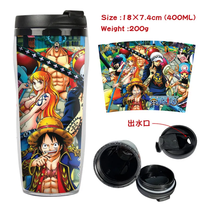 One piece Luffy Law аниме кружка кофейная чашка космическая чашка пластиковая бутылка для воды мальчики девочки школьные принадлежности обратно в школу подарок 400 мл