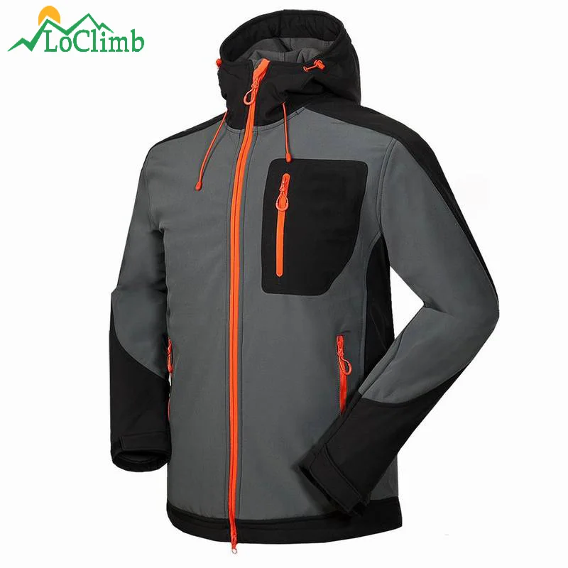 Мужская водонепроницаемая флисовая куртка LoClimb для походов и альпинизма AM102|hiking