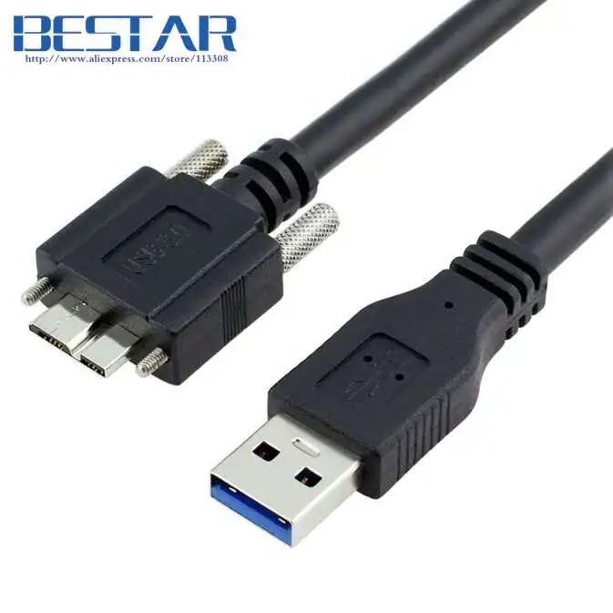 5Gbps Micro B USB 3.0 Cable Wire With Panel Mount Screw Lock Connector Cord Prevent Come off 1.8m 2m 3m 5m 2 3 5 meters | Компьютеры и