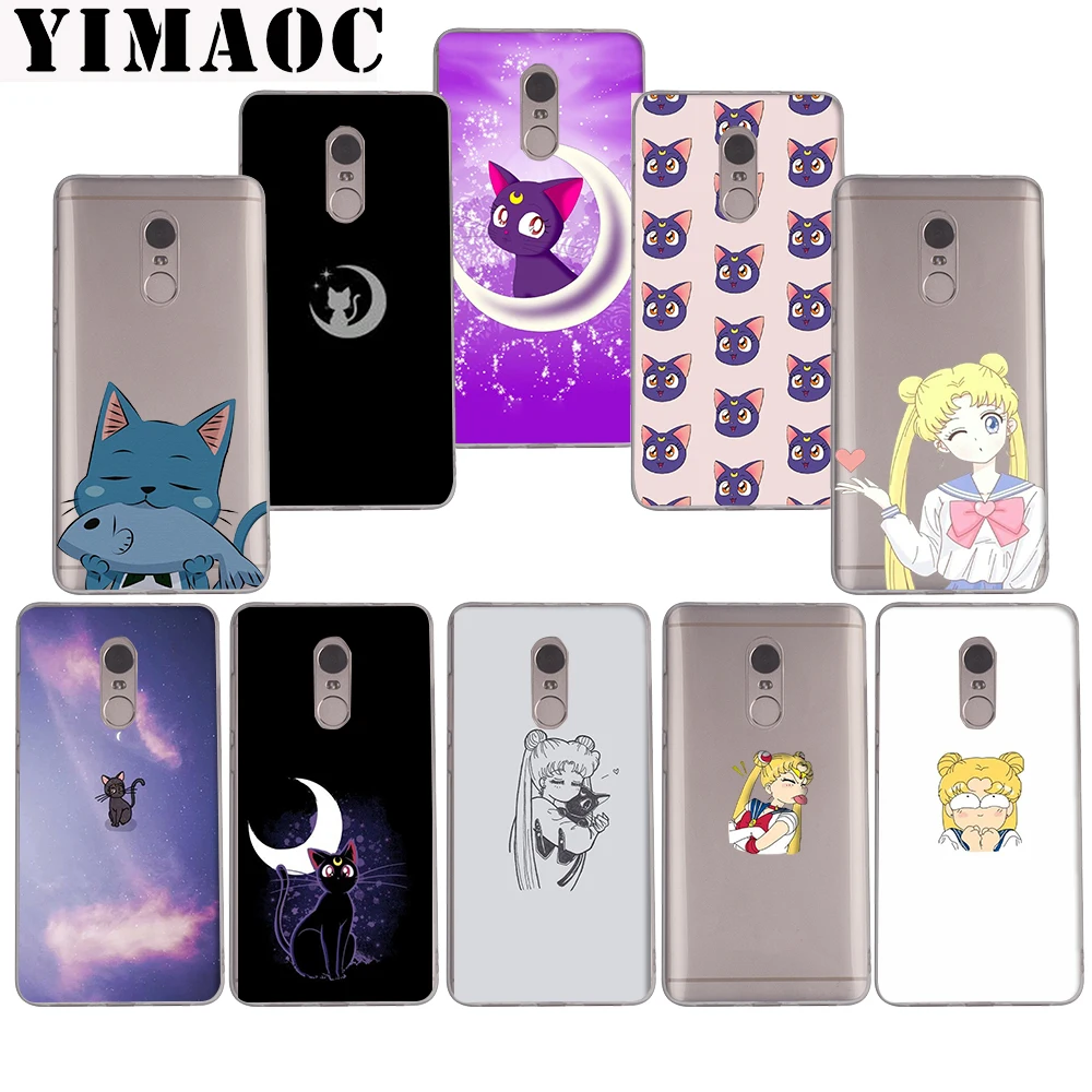 

YIMAOC best Sailor Moon friends Soft Case for Xiaomi Mi a1 a2 f1 6 8 lite se mix 2s Redmi 5 6 6a S2 Plus 5A Note 5 6 Pro 4 X