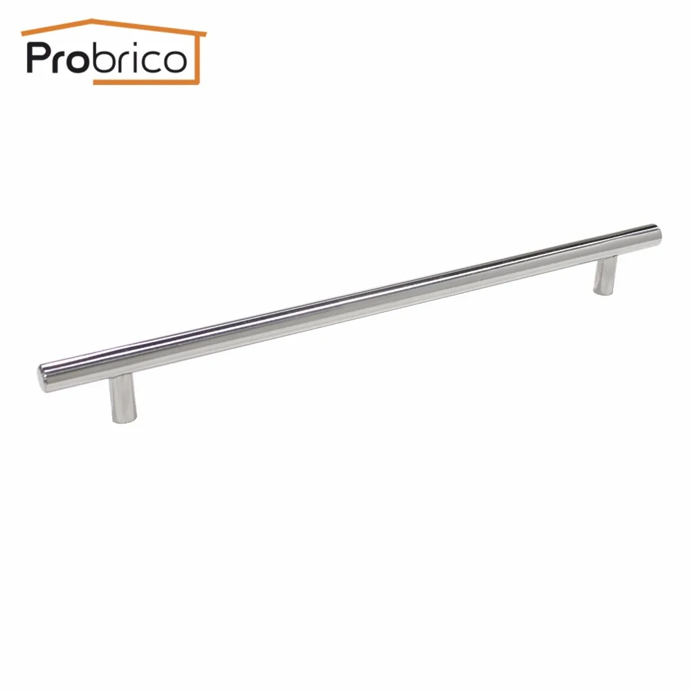 

Probrico 10 PCS Polished Chrome Stainless Steel Kitchen Cabinet Handle Hole to Hole 256mm Furniture Drawer Knob Pull PD201HPC256