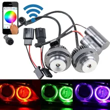 1 Pair Wifi Controller RGB Led Angel Eyes For BMW 2008-2010 E60 E61 LCI Error Free CREE Chip Angel Eyes Halo Ring Marker Bulbs