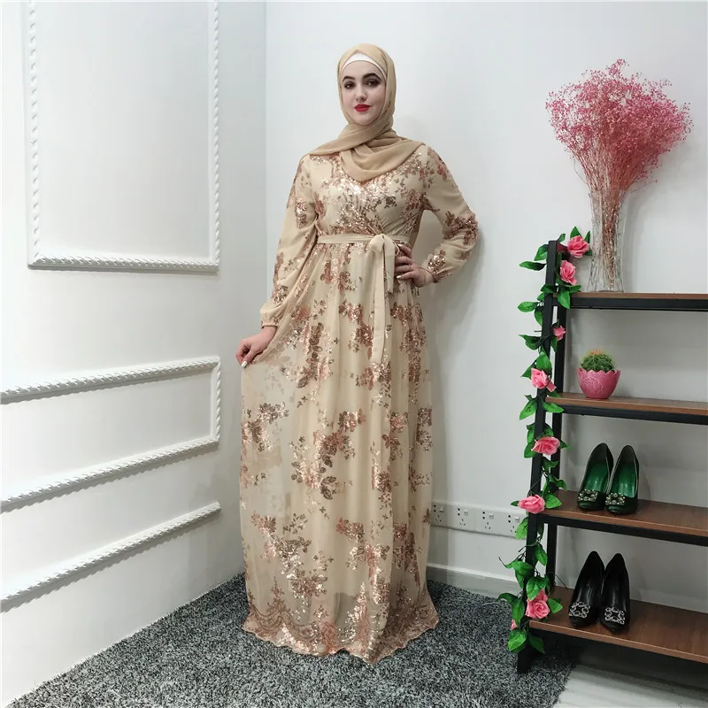 Кружевное позолоченное двухслойное платье Рамадан халат абайя Дубай, Турция мусульманский хиджаб платье восточный женский халат для женщин