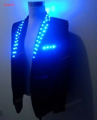 Лидер продаж растет Новинка v-образным вырезом костюм Человека СВЕТОДИОДНЫЙ световой жилет светодиодный мигает костюм КТВ бар Танцы