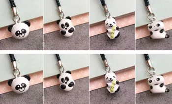 

New 60 pcs Cartoon panda Pendant DIY Key Chains With Bell Bag Pendant Gifts Favors