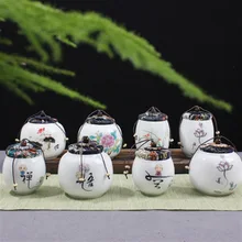 Китайские чайные добавки канистра керамика с ручной росписью банка для чая банки коробка для дома или офиса чайная посуда E