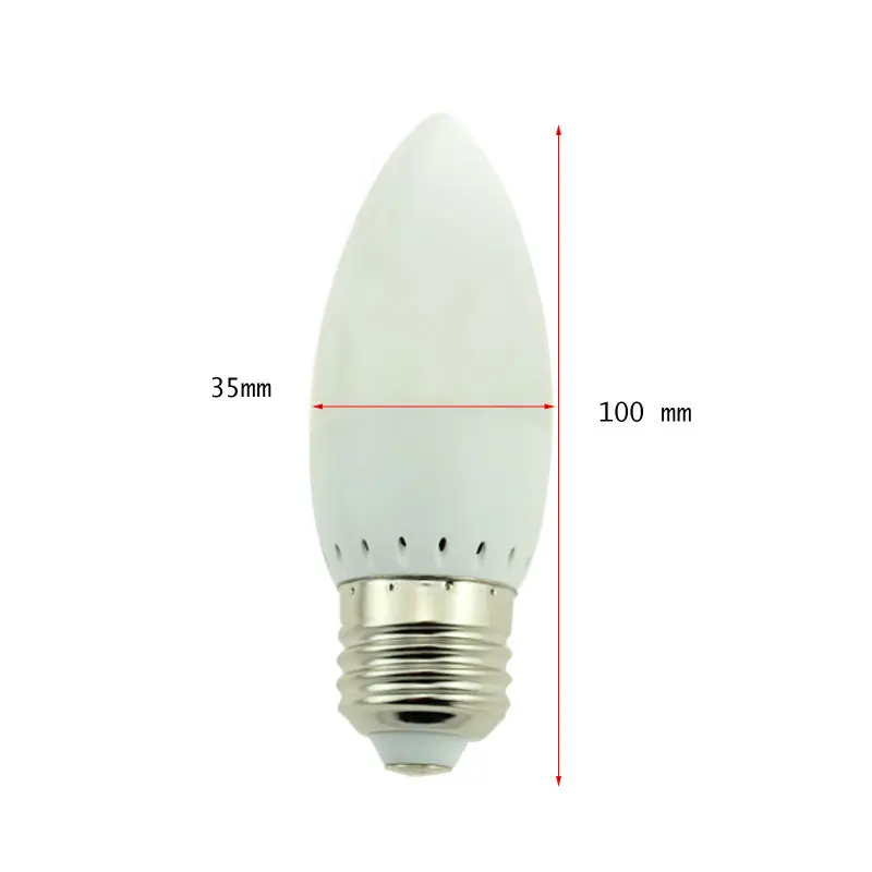 E14 E27 B15 B22 Штык светодиодный светильник в форме свечи 3 Вт лампа 2835 SMD энергосберегающий светильник ing AC 220 В для украшения дома