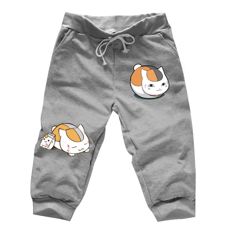 Gray A Аниме Natsume's Book of Friends Cat шорты для спортзала хлопковые повседневные короткие шаровары тренировочные штаны с карманами спортивный костюм для косплея брюки для активного отдыха - Цвет: Gray A