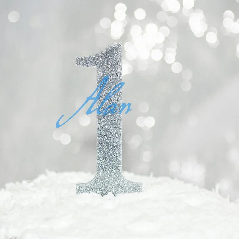 

Glitter "1" Cake Topper - First Birthday Cake Topper in Glitter Silver or Gold - Cake Smash First Birthda
