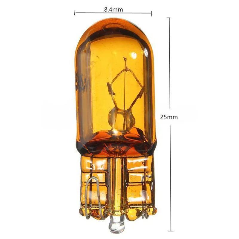 10pcs/lots T10 168/W5W 5W Halogen Car Globe Front Sidelight Headlight Bulb Yellow