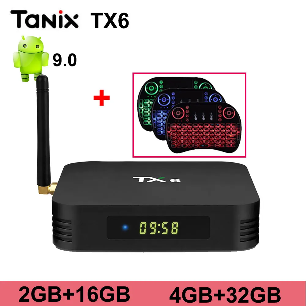 

Tanix TX6 Android TV Box android 9.0 Allwinner H6 2GB/4GB RAM 16GB/32GB ROM 2.4G WiFi Bluetooth 4.2 4K H.265 Smart tv box