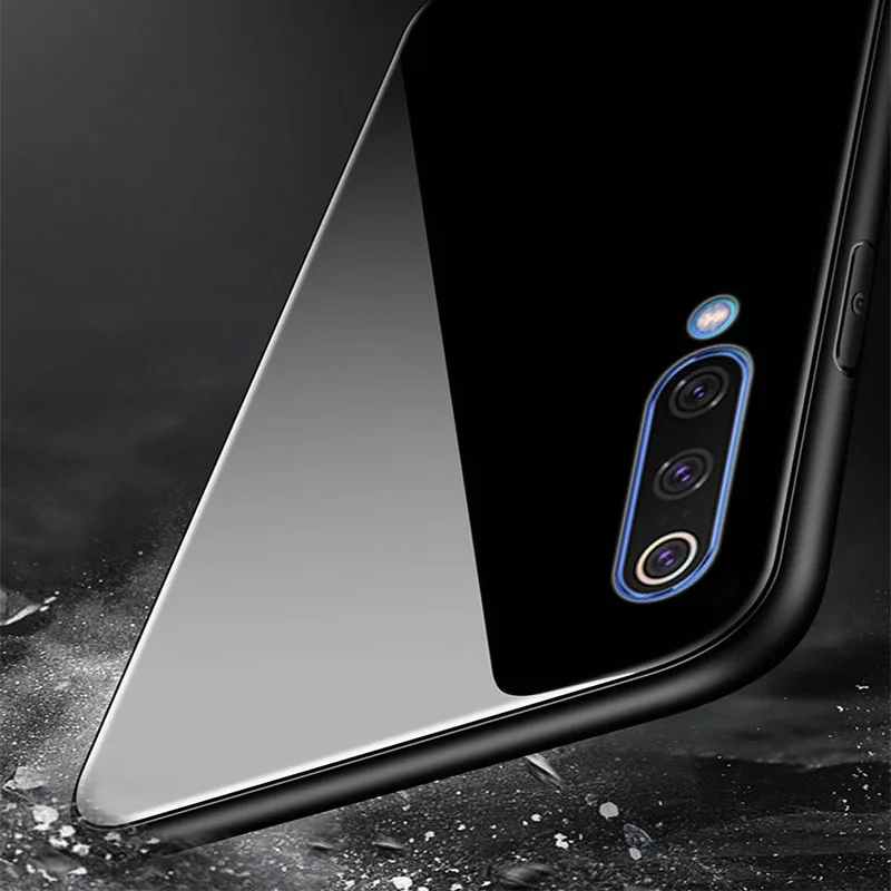 SemgCeKen роскошный жесткий стеклянный чехол mi rror для xiaomi mi 9 se mi 9 Силиконовый ТПУ задний Чехол для телефона etui mi 9 se 9se